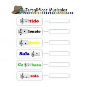 Imagen de portada del videojuego educativo: JEROGLIFICOS MUSICALES, de la temática Artes