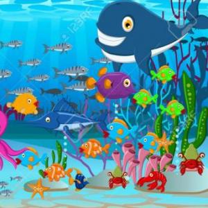 Imagen de portada del videojuego educativo: ANIMALES MARINOS. , de la temática Biología
