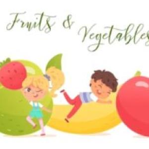 Jugamos con las frutas y verduras y los números