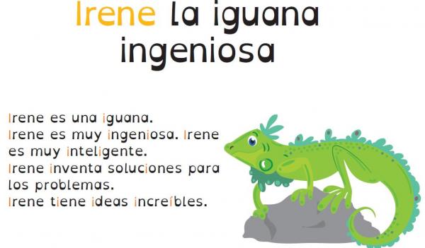 Imagen de portada del videojuego educativo: Irene la iguana ingeniosa, de la temática Literatura