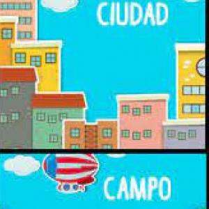 Imagen de portada del videojuego educativo: ZONA URBANA Y ZONA RURAL, de la temática Sociales