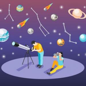 Imagen de portada del videojuego educativo: El mundo de la astronomía , de la temática Astronomía