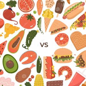 Alimentos saludables vs. Alimentos no saludables
