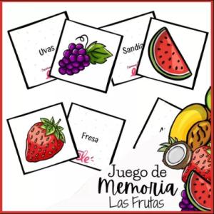 Portada del juego Memoria de frutas – Lengua