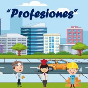 Imagen de portada del videojuego educativo: Las profesiones y sus implementos de trabajo., de la temática Oficios