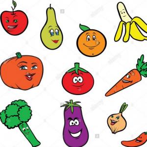 Imagen de portada del videojuego educativo: Fruits and vegetables, de la temática Idiomas
