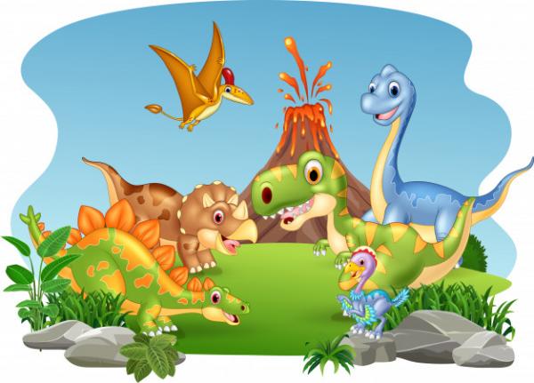 Imagen de portada del videojuego educativo: MemoDino, de la temática Ciencias