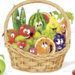 Imagen de portada del videojuego educativo: Fruits and Vegetables trivia , de la temática Idiomas