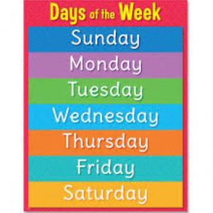 Imagen de portada del videojuego educativo: Days of the week, de la temática Idiomas