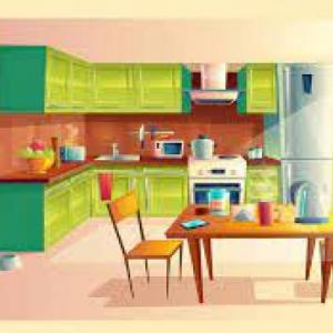 the kitchen