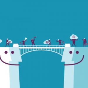 Imagen de portada del videojuego educativo: Puentes de comunicación , de la temática Lengua