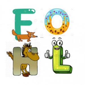 Vocabulary words F,f,O,o,H,h,L,l