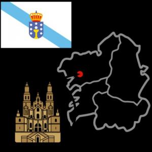 Imagen de portada del videojuego educativo: Camiño de Santiago Memory e Aforcado, de la temática Historia
