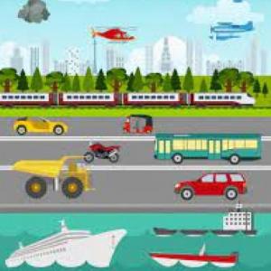 Imagen de portada del videojuego educativo: Medios de transporte, de la temática Tecnología