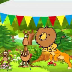 Imagen de portada del videojuego educativo: El cumpleaños del señor león., de la temática Lengua