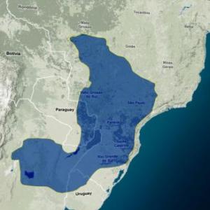 Imagen de portada del videojuego educativo: Acuífero Guaraní. Países donde se ubica, de la temática Geografía