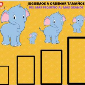 Imagen de portada del videojuego educativo: SERIACIONES POR TAMAÑOS., de la temática Matemáticas