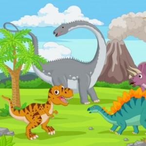 Imagen de portada del videojuego educativo: ¿QUÉ ERAN LOS DINOSAURIOS, EXITIERON?, de la temática Biología