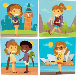Imagen de portada del videojuego educativo: Super héroes en misión de turistas, de la temática Viajes y turismo