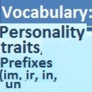 Imagen de portada del videojuego educativo: Personality traits, de la temática Idiomas