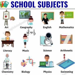 Imagen de portada del videojuego educativo: SCHOOL SUBJECTS, de la temática Idiomas