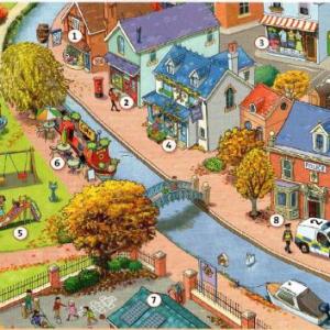 Imagen de portada del videojuego educativo: Places in town, de la temática Idiomas