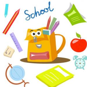 Imagen de portada del videojuego educativo: School objects, de la temática Idiomas
