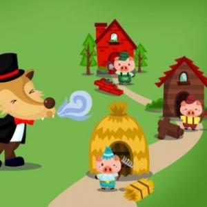 Memotest-Lobo y 3 chanchitos