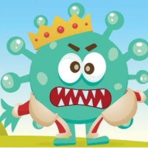 Imagen de portada del videojuego educativo: El escudo protector contra el rey virus, de la temática Actualidad