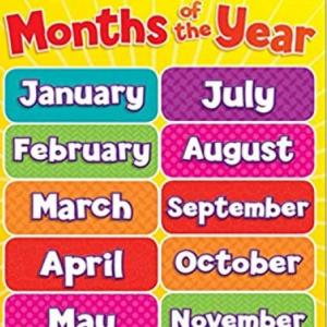 Imagen de portada del videojuego educativo: Months and ordinal numbers, de la temática Idiomas