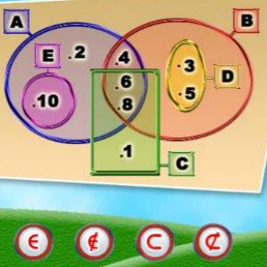 Imagen de portada del videojuego educativo: Relación de pertenencia, de la temática Matemáticas