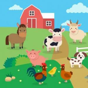 Imagen de portada del videojuego educativo: Animales de la finca, de la temática Música