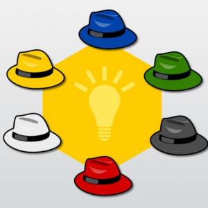 Imagen de portada del videojuego educativo: 6 SOMBREROS PARA PENSAR, de la temática Lengua