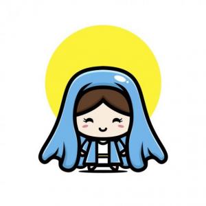 Imagen de portada del videojuego educativo: JUGUEMOS CON LA VIRGEN MARÍA, de la temática Religión
