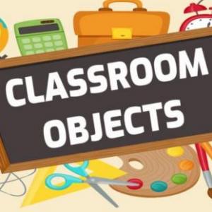 Imagen de portada del videojuego educativo: Classroom Objects - Multipe choice, de la temática Idiomas