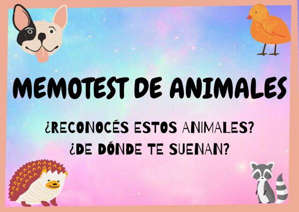 MEMOTEST DE ANIMALES CONOCIDOS