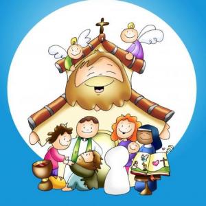 Imagen de portada del videojuego educativo: La Iglesia, la familia de los Cristianos, de la temática Religión