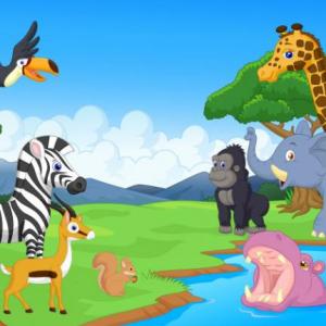 Imagen de portada del videojuego educativo: ANIMALES DE LA SELVA, de la temática Artes