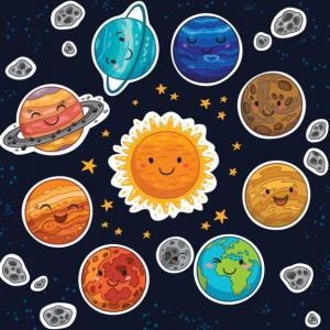 Imagen de portada del videojuego educativo: Planets of our Solar System, de la temática Astronomía
