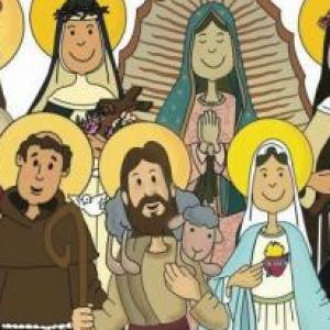 Imagen de portada del videojuego educativo: Santos y Santas de Navidad, de la temática Religión