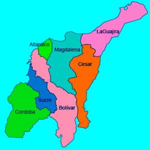 Departamentos de la región Caribe