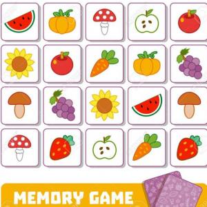 Imagen de portada del videojuego educativo: Find the partner of fruits, de la temática Ocio