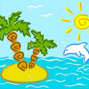 Imagen de portada del videojuego educativo: Ahorcado de verano, de la temática Viajes y turismo