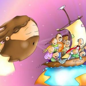 Imagen de portada del videojuego educativo: Nace la Iglesia Misionera, de la temática Religión