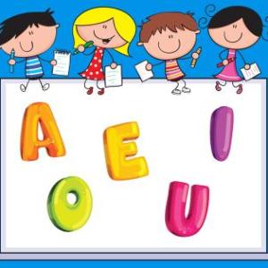 Imagen de portada del videojuego educativo: VOCALES A,E,I,O,U, de la temática Literatura