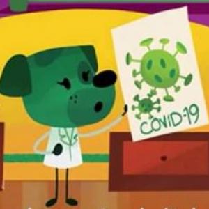 Imagen de portada del videojuego educativo: Cuidándonos del Coronavirus (parte 1), de la temática Salud
