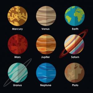 Imagen de portada del videojuego educativo: Memory planetas, de la temática Ciencias