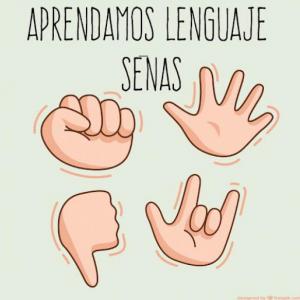 Imagen de portada del videojuego educativo: APRENDE LAS SEÑAS  JUGANDO , de la temática Lengua