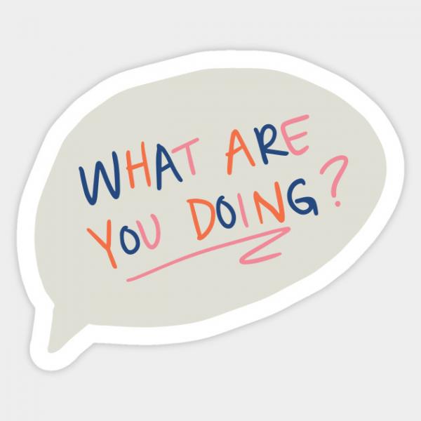 Imagen de portada del videojuego educativo: What are you doing?, de la temática Idiomas
