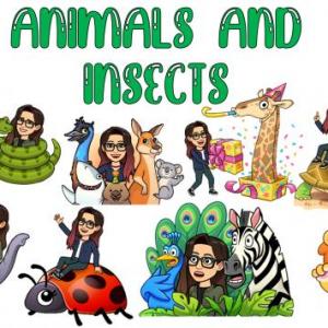 Imagen de portada del videojuego educativo: Animals and Insects, de la temática Idiomas